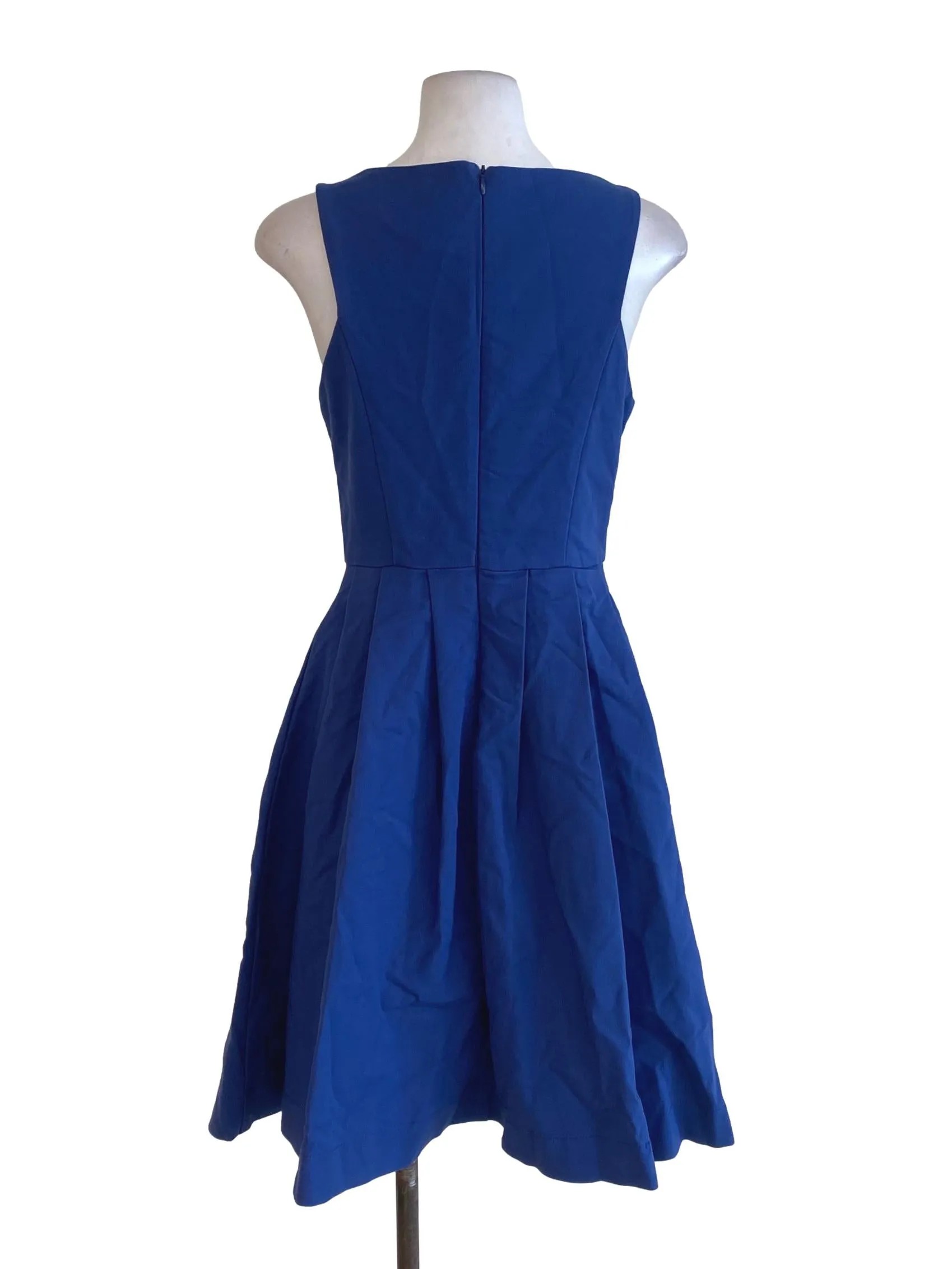 Blue Pleated Blouson Dress
