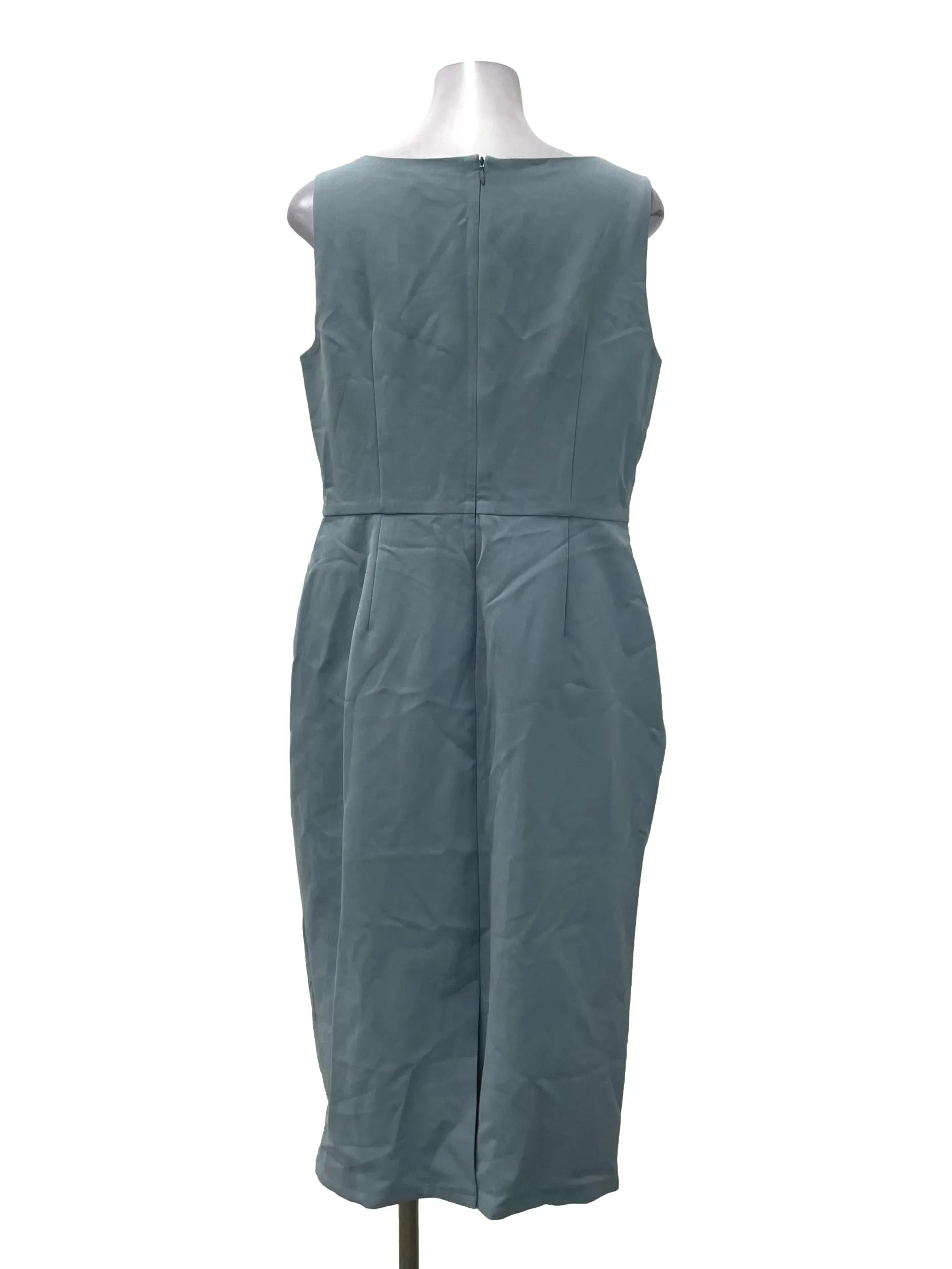 Blue Pleated Pencil Dress LB