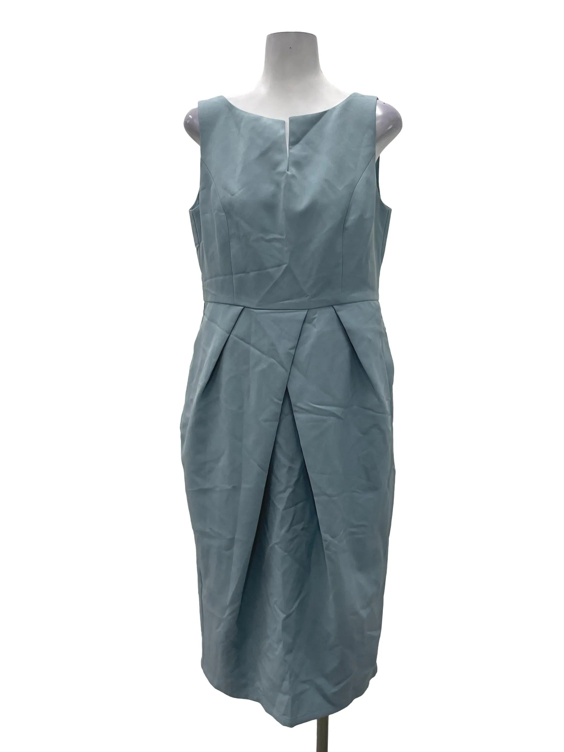 Blue Pleated Pencil Dress LB