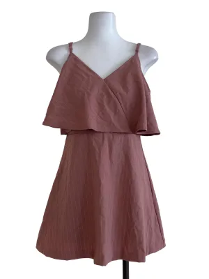 Blush Pencil Stripe A Line Dress