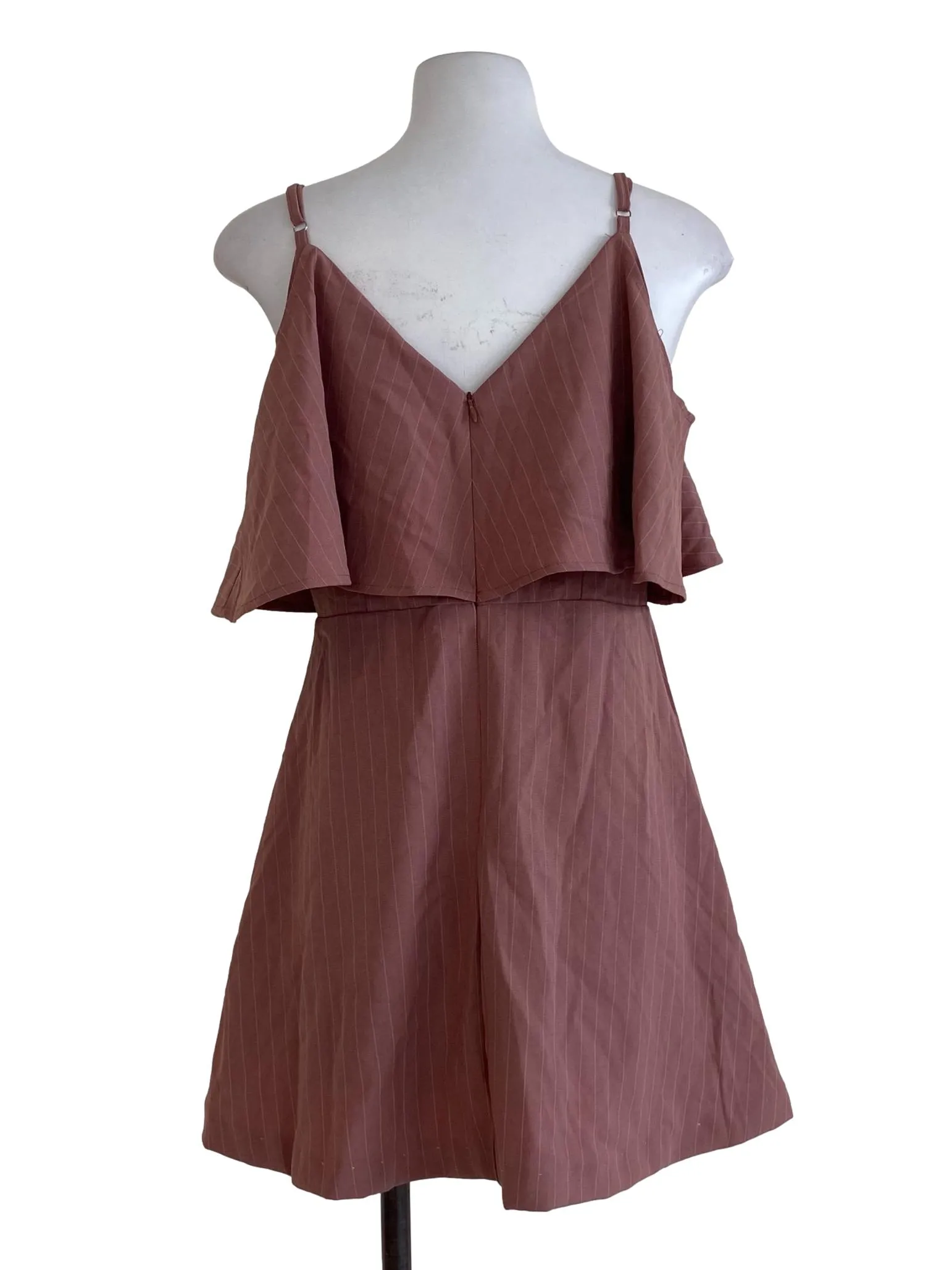 Blush Pencil Stripe A Line Dress