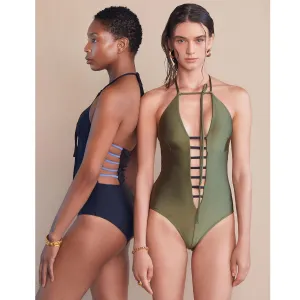 Bodysuit with contrast straps - Black