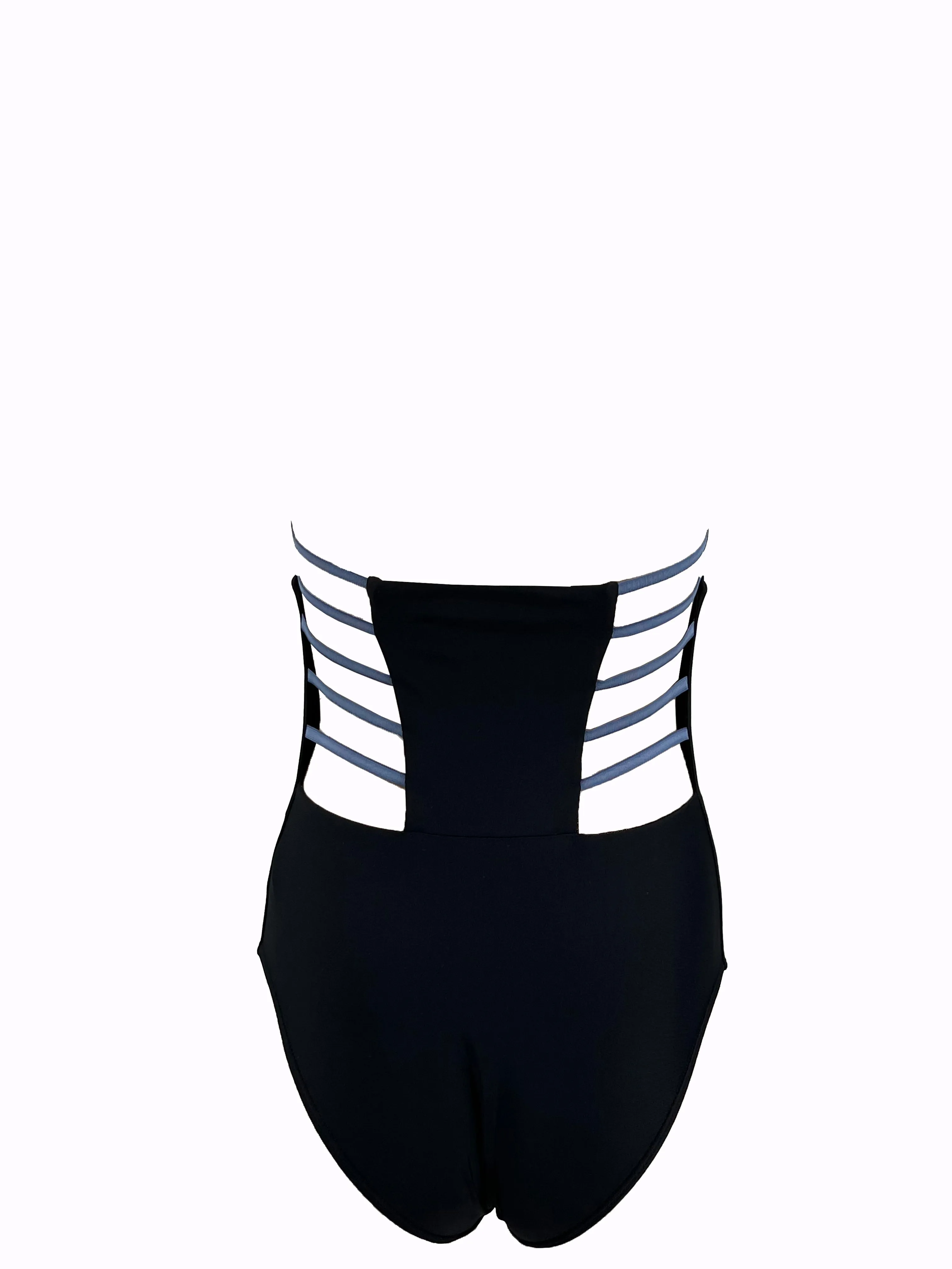Bodysuit with contrast straps - Black