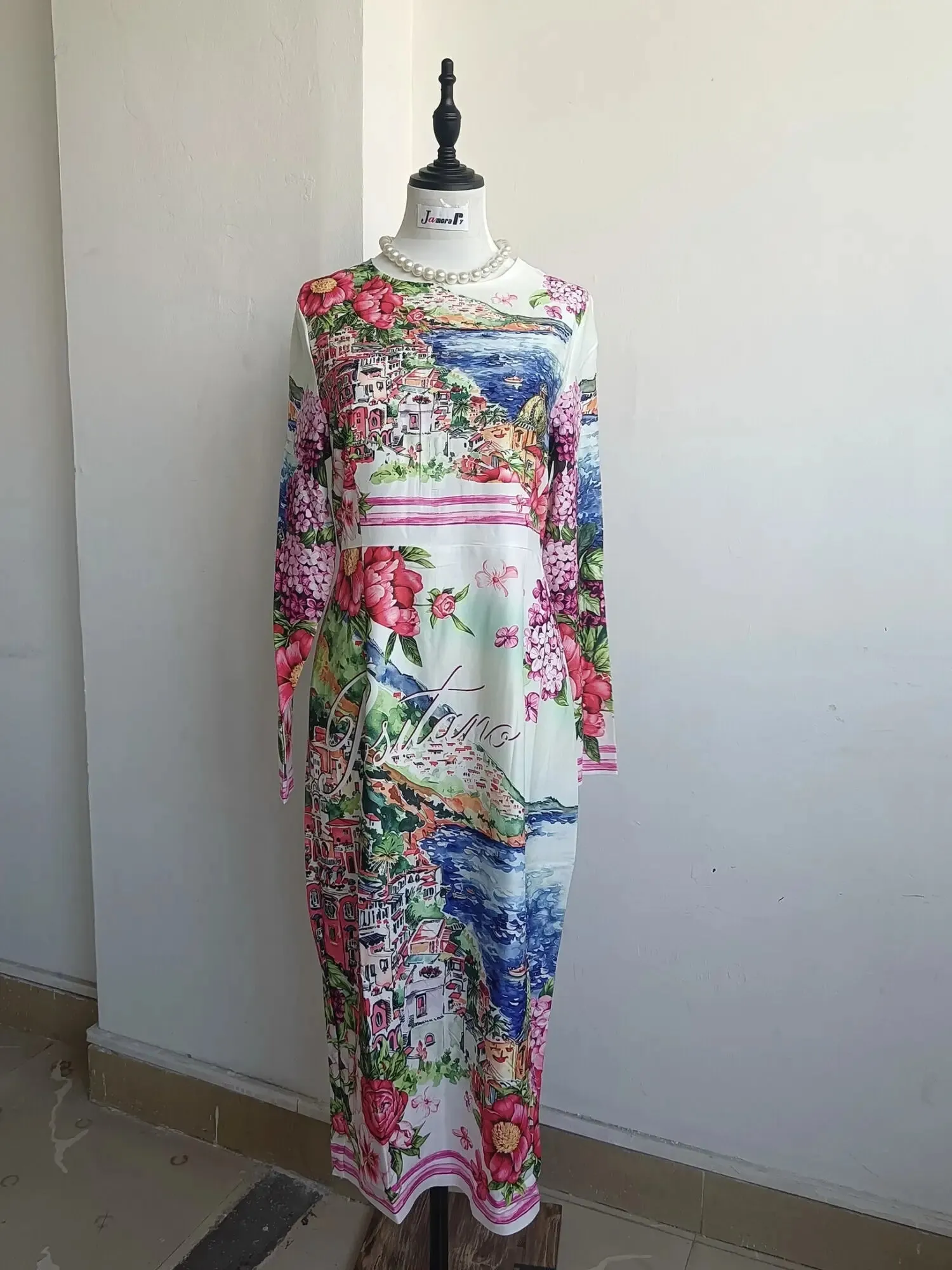 Brand Designer Floral Midi Pencil Dress