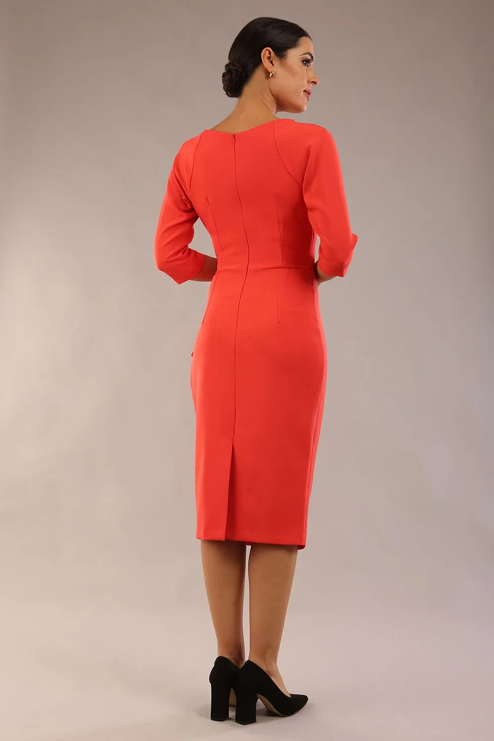 Bronwen 3/4 sleeved Tie Pencil Dress