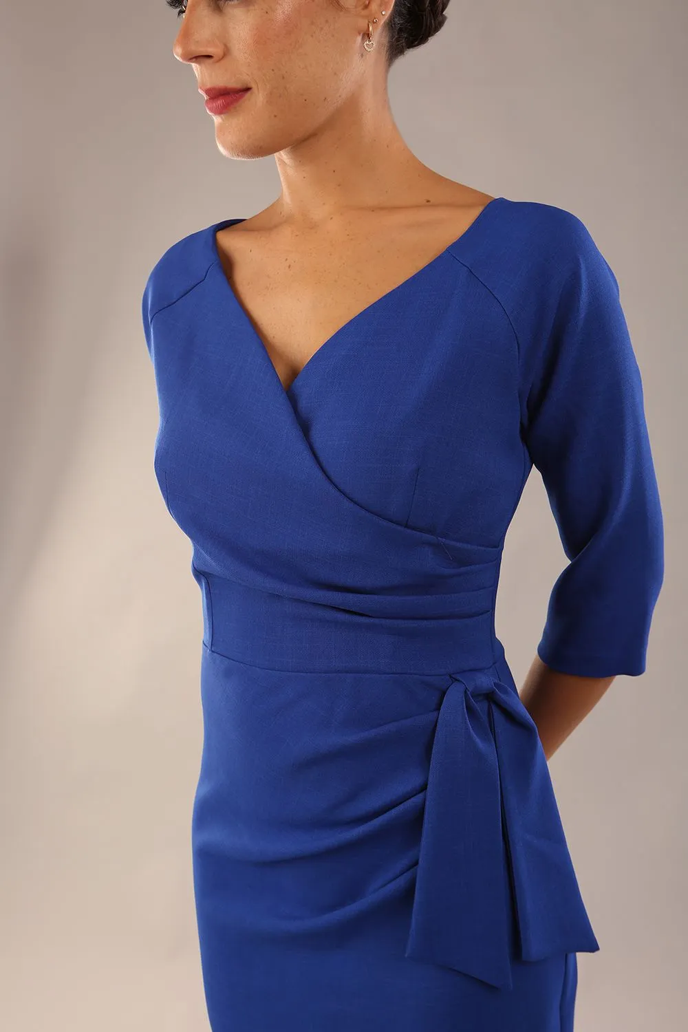 Bronwen 3/4 sleeved Tie Pencil Dress
