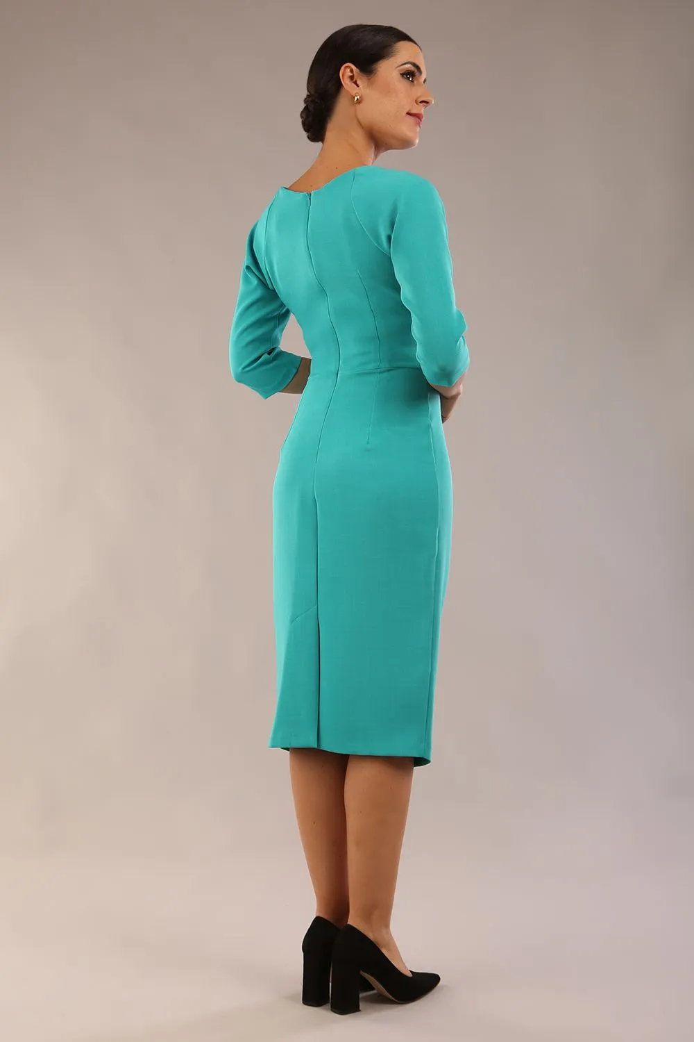 Bronwen 3/4 sleeved Tie Pencil Dress