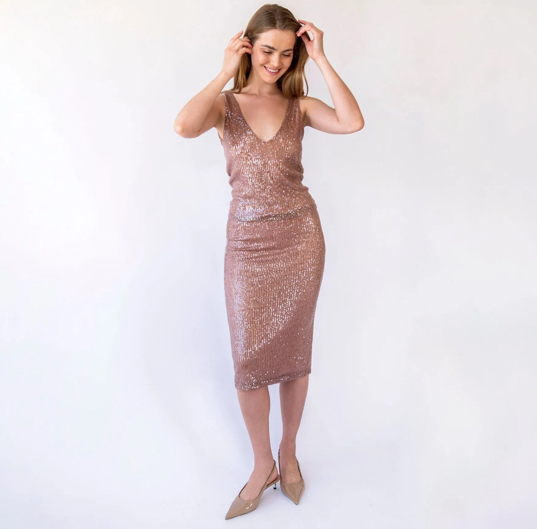 Bronze Sequins Skirt & Top  #1439