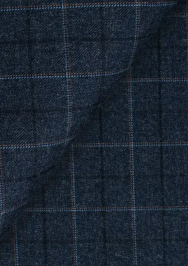 Bryant Charcoal Blue Check Flannel Suit