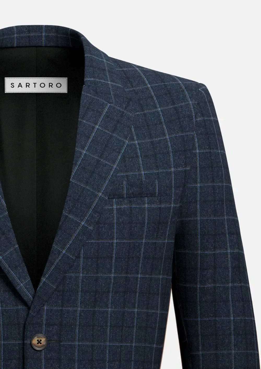 Bryant Charcoal Blue Check Flannel Suit