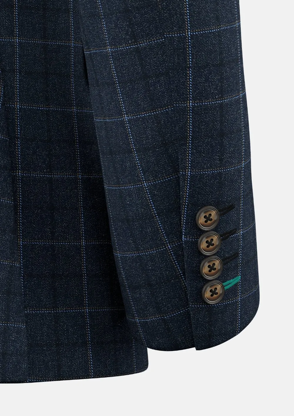 Bryant Charcoal Blue Check Flannel Suit