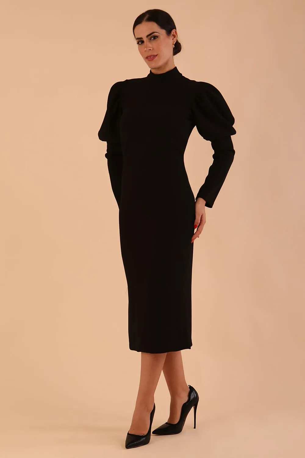 Buffy Long Sleeve Midi Pencil Dress