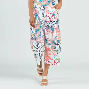 Butter Knit - High Rise Scrunch Pocket Gaucho Pant - Water Floral - Final Sale!