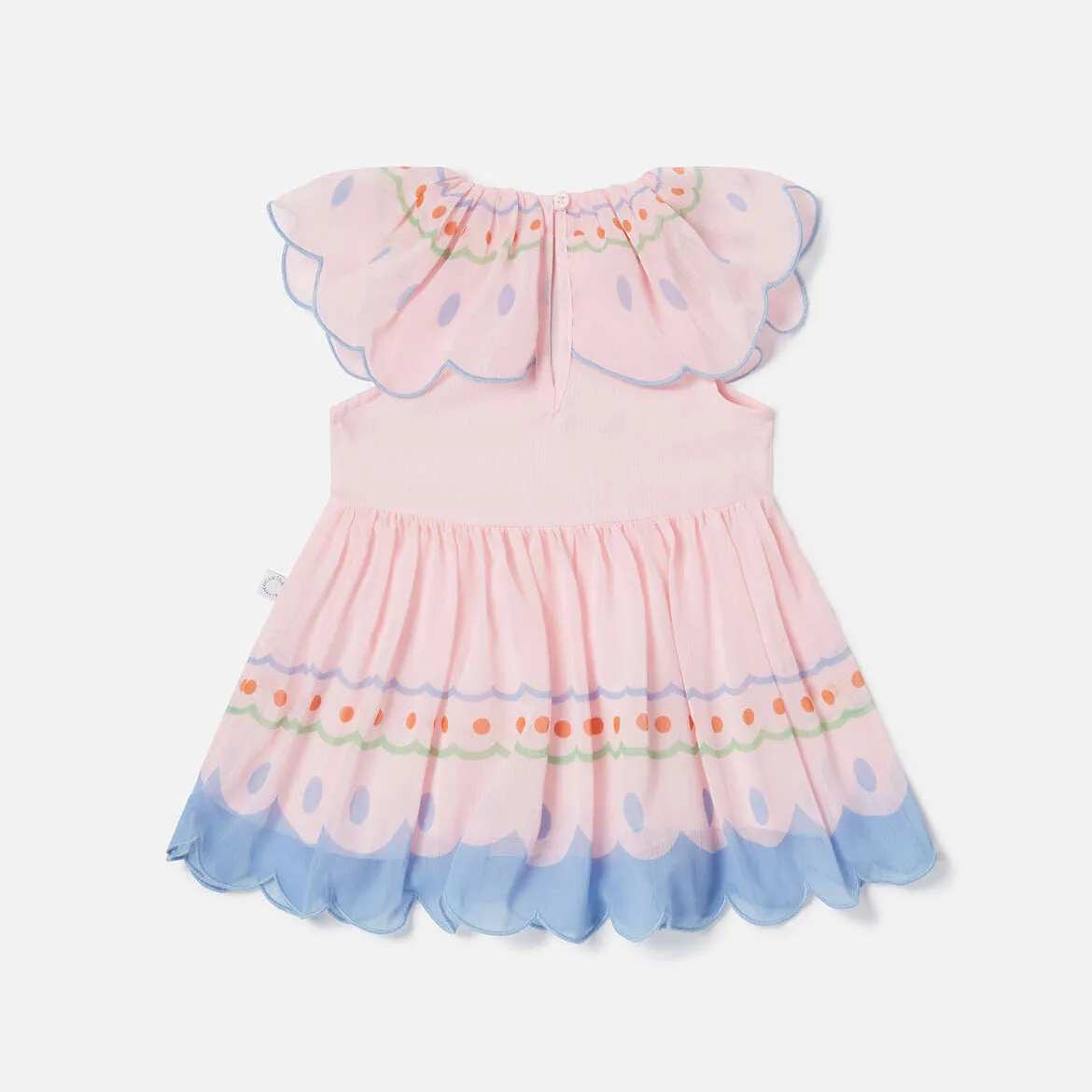 Butterfly Pleated Cap-Sleeve Dress