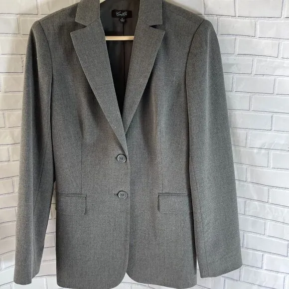 Camille LaVie Two-Button Grey Fitted Blazer Sz 6