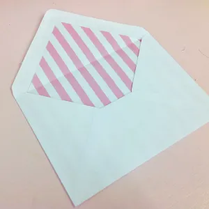 Candy Pink Stripe envelope liners - Pack of 10