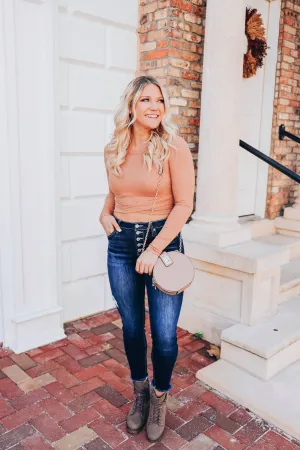 Captivating Ribbed Crop Top - Toffee
