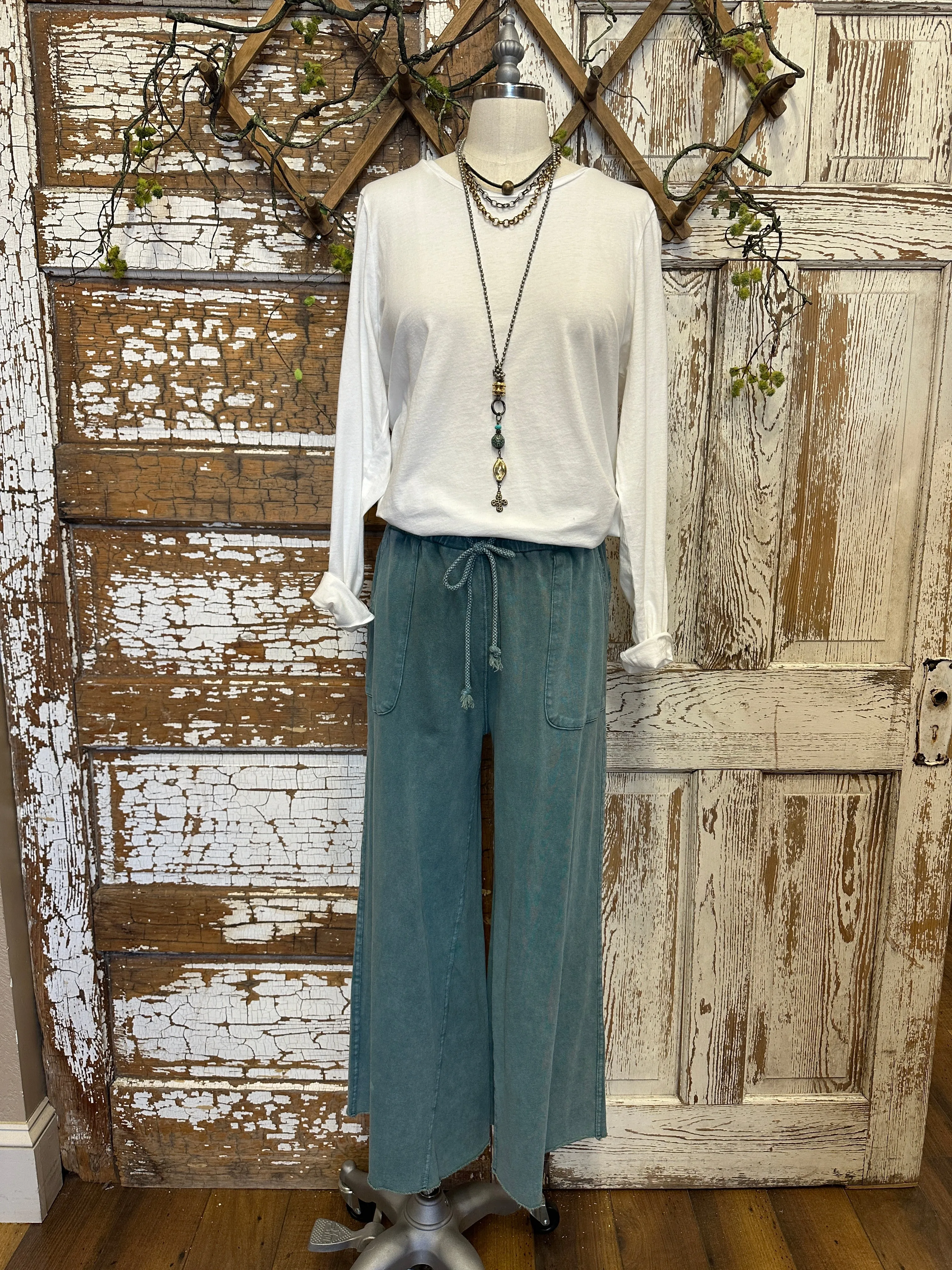 Caribbean Turquoise Lu-Leisure Pants