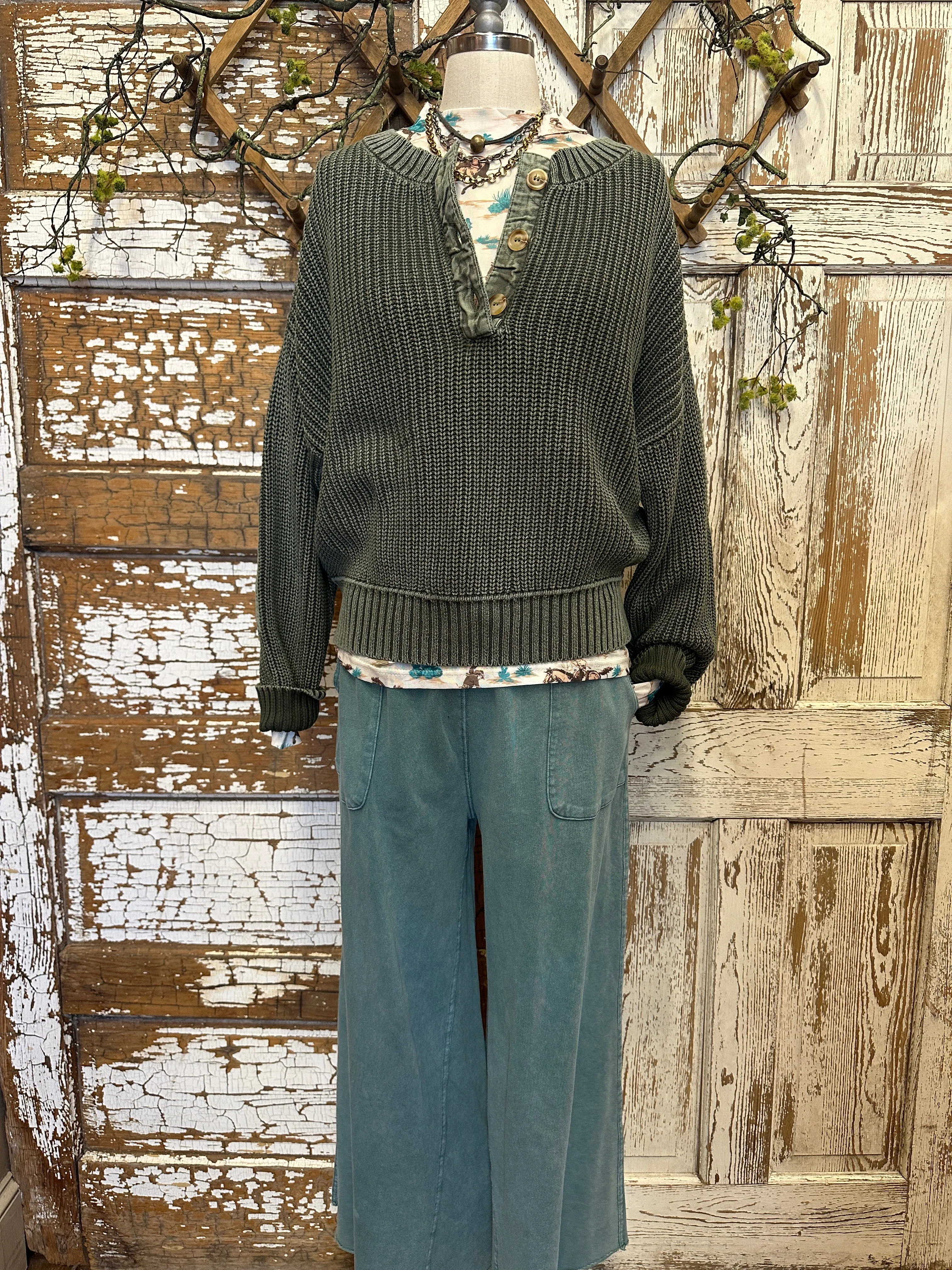 Caribbean Turquoise Lu-Leisure Pants