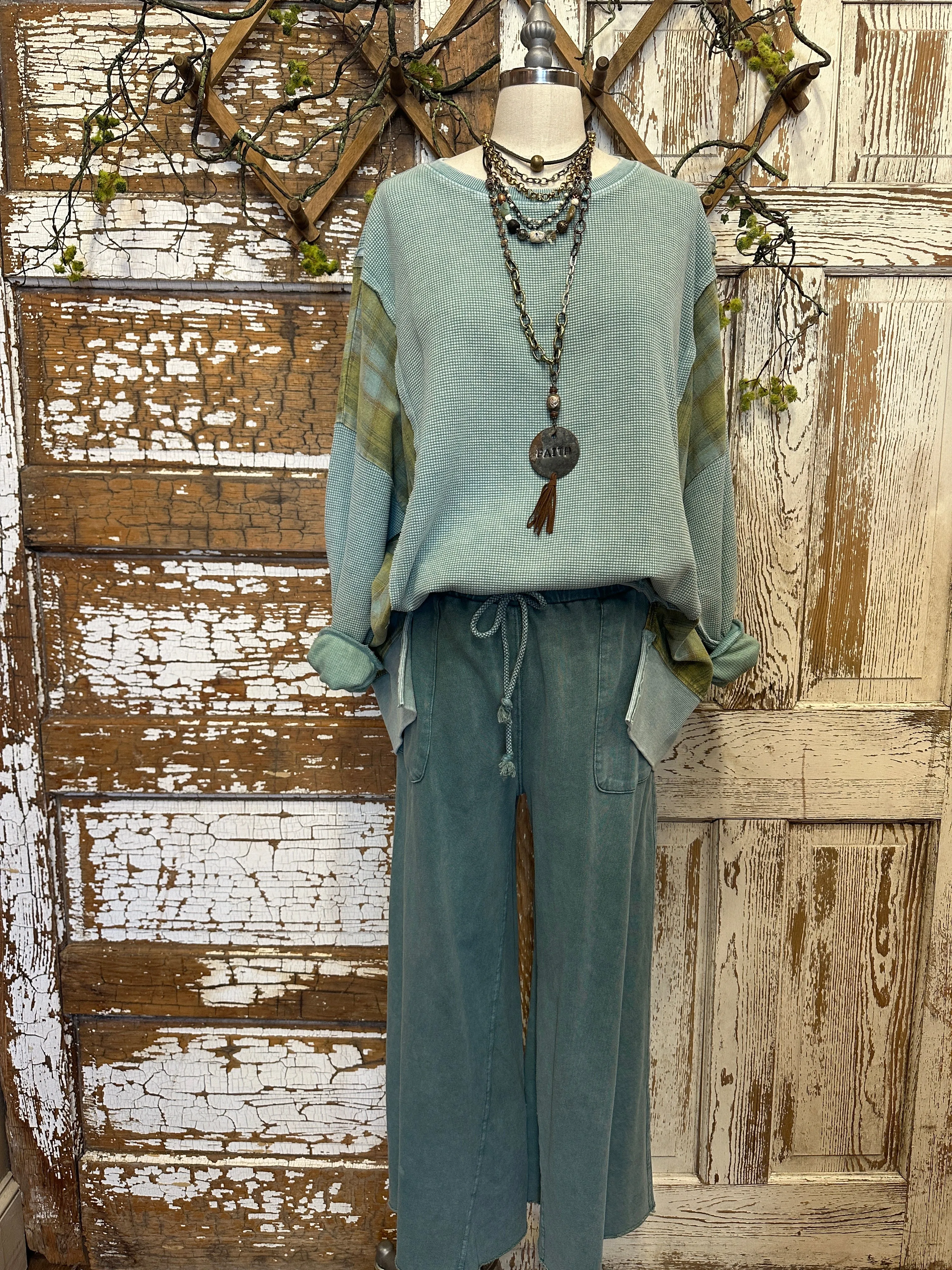 Caribbean Turquoise Lu-Leisure Pants