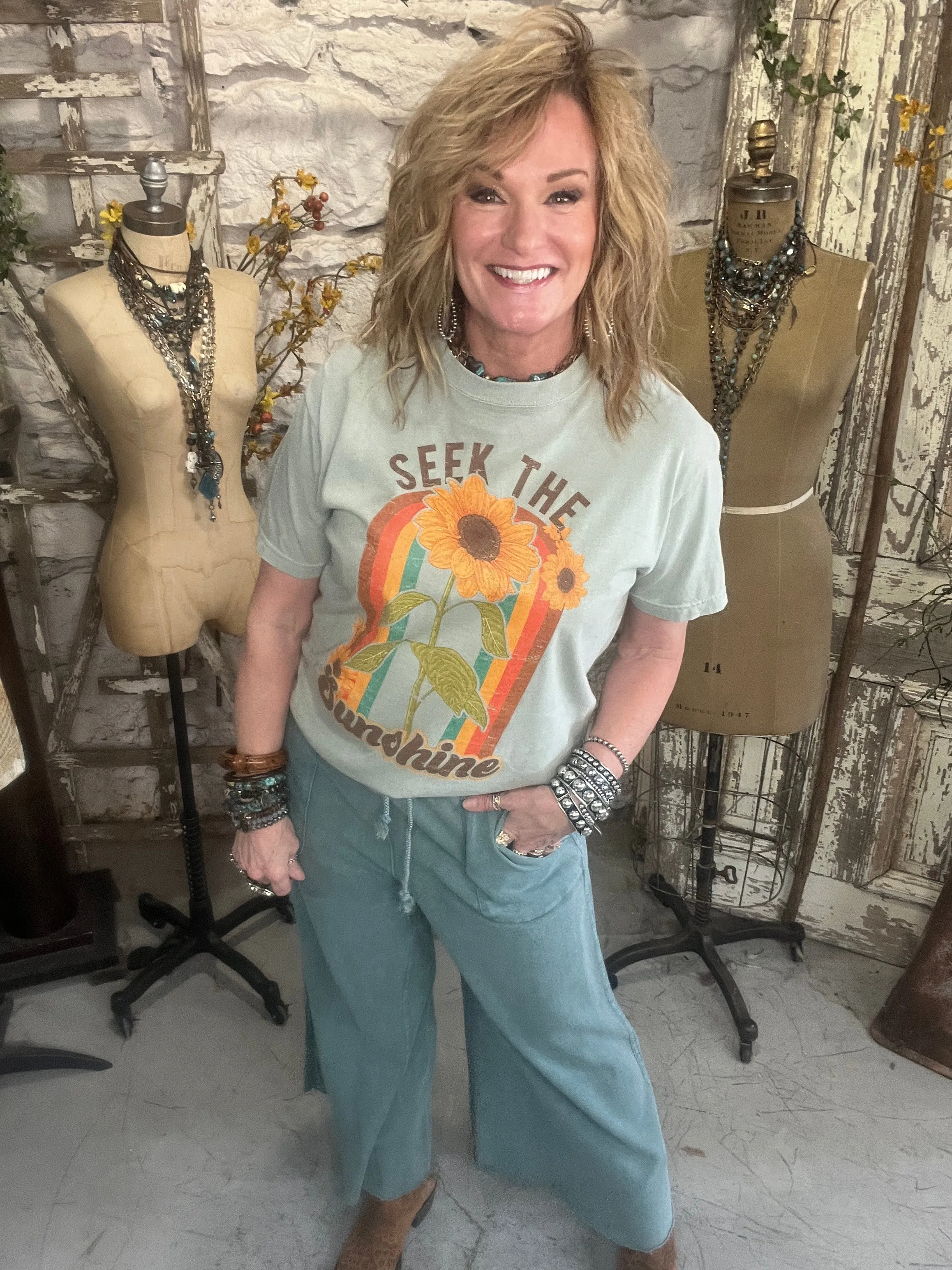 Caribbean Turquoise Lu-Leisure Pants
