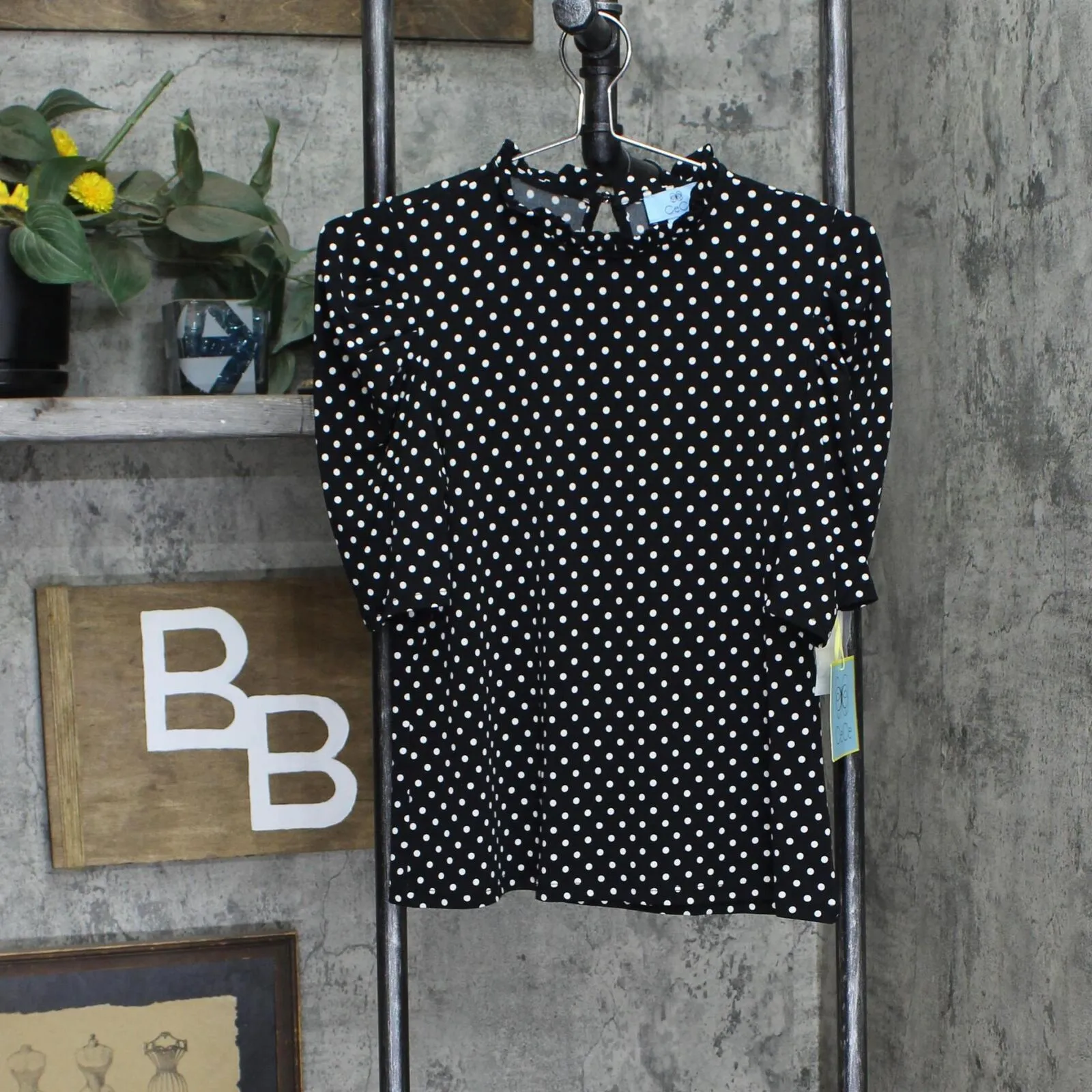 Cece \Women's Puff Sleeve Key Item Polka Dot Knit Top 7099639