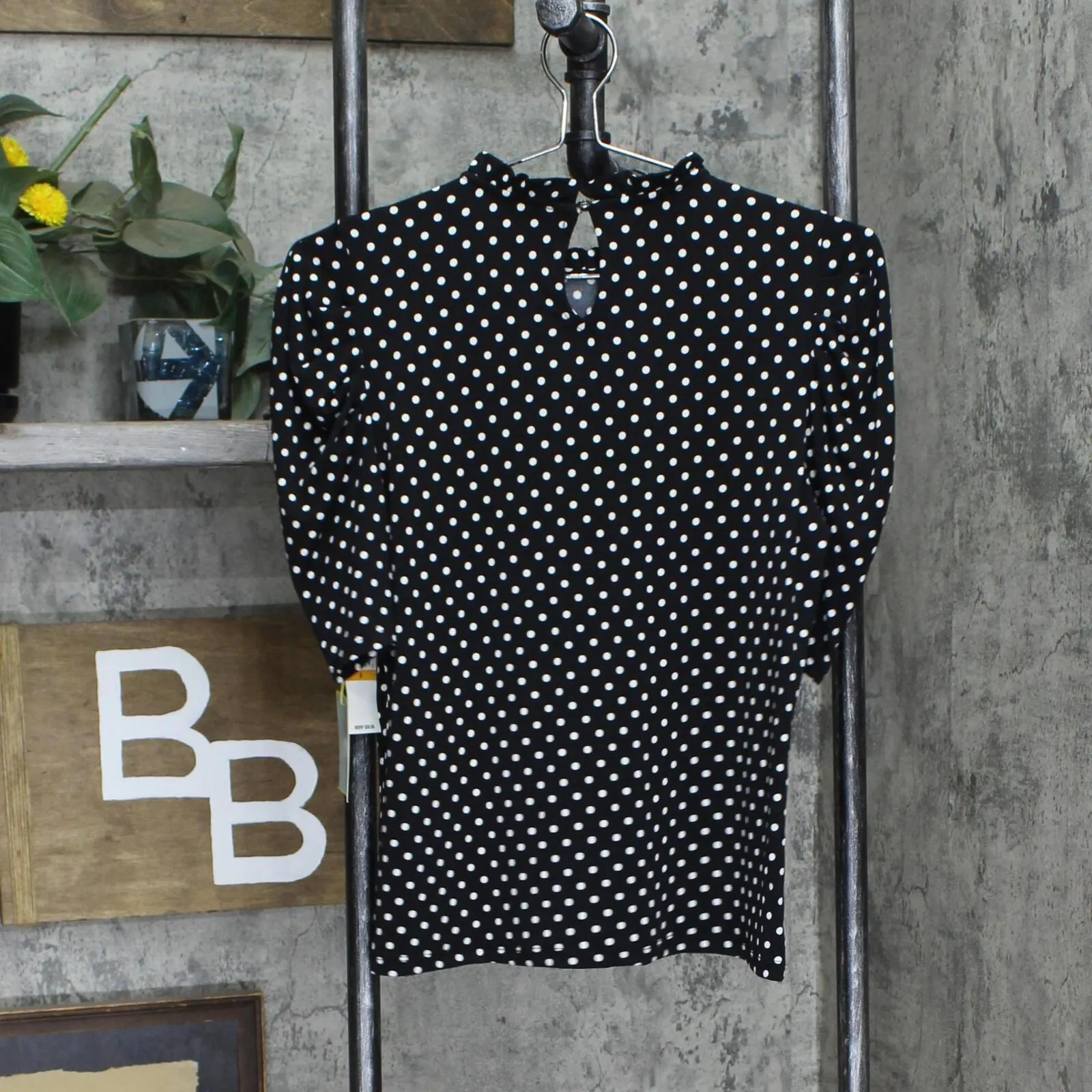 Cece \Women's Puff Sleeve Key Item Polka Dot Knit Top 7099639