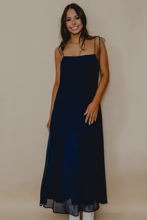 Celeb Gossip Pleated Dress Navy