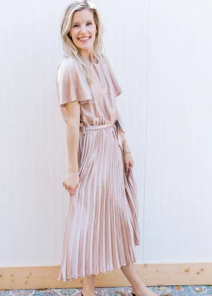 Champagne Satin Midi Dress