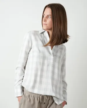 check tunic - white/grey