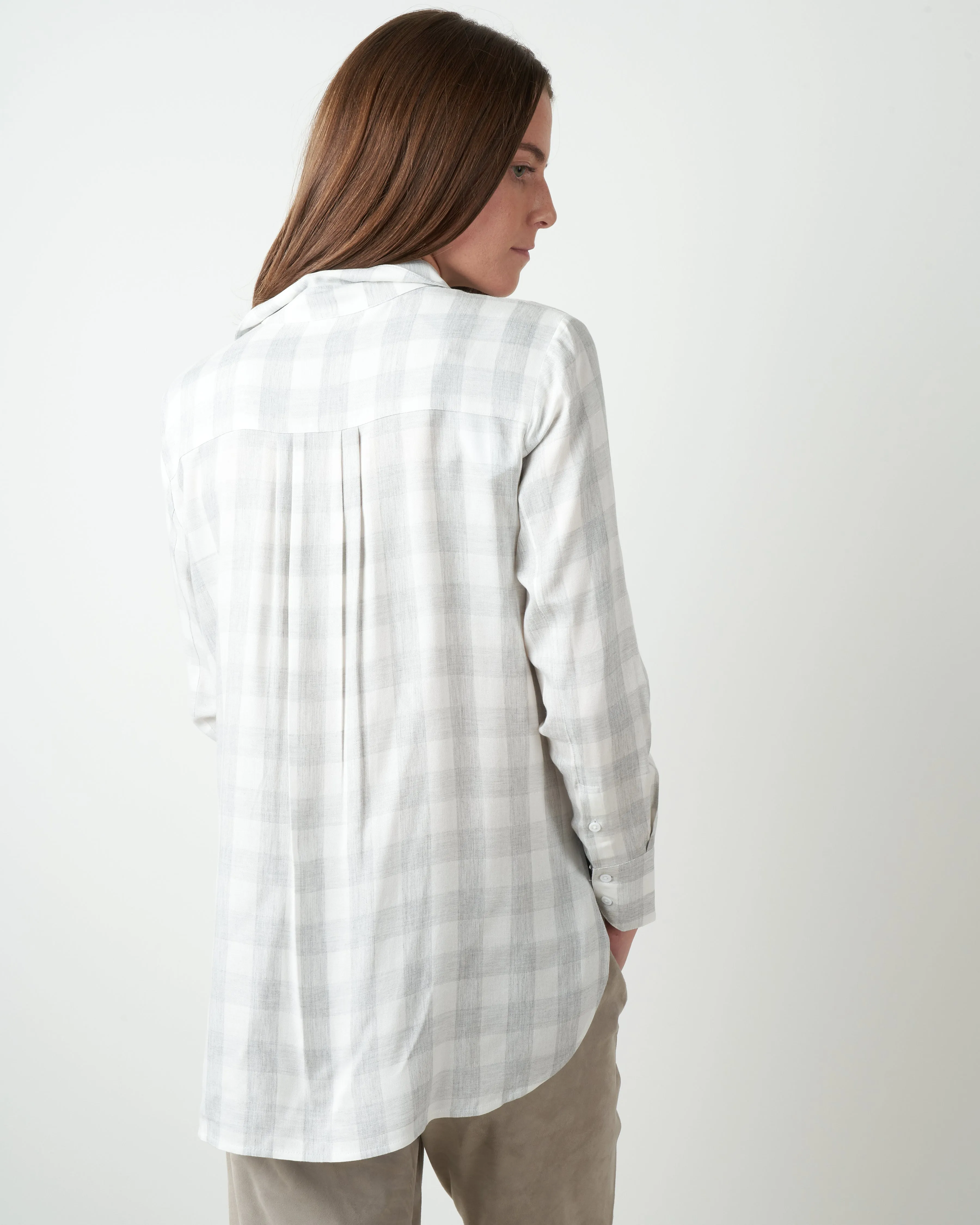 check tunic - white/grey