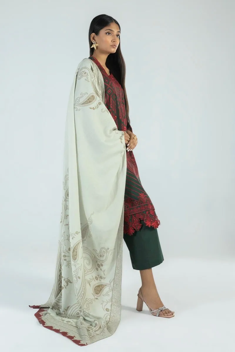 Classical Embroidered Green Pakistani Salwar Kameez Suit Dupatta