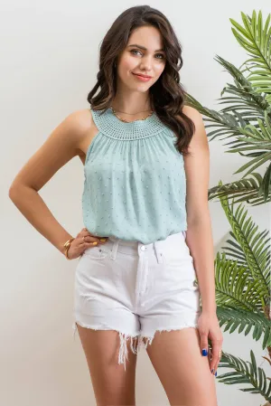 CLIP DOT HALTER TOP