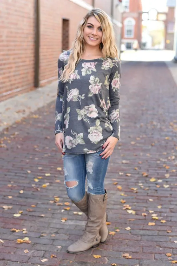 Close Encounter Floral Tunic Top