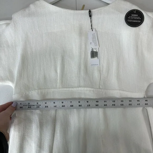 Closet London Women Dress 6 Pencil Midi RibTexture Belted Angelic Bridal Coastal