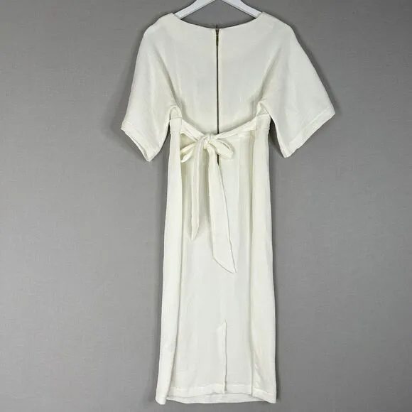 Closet London Women Dress 6 Pencil Midi RibTexture Belted Angelic Bridal Coastal