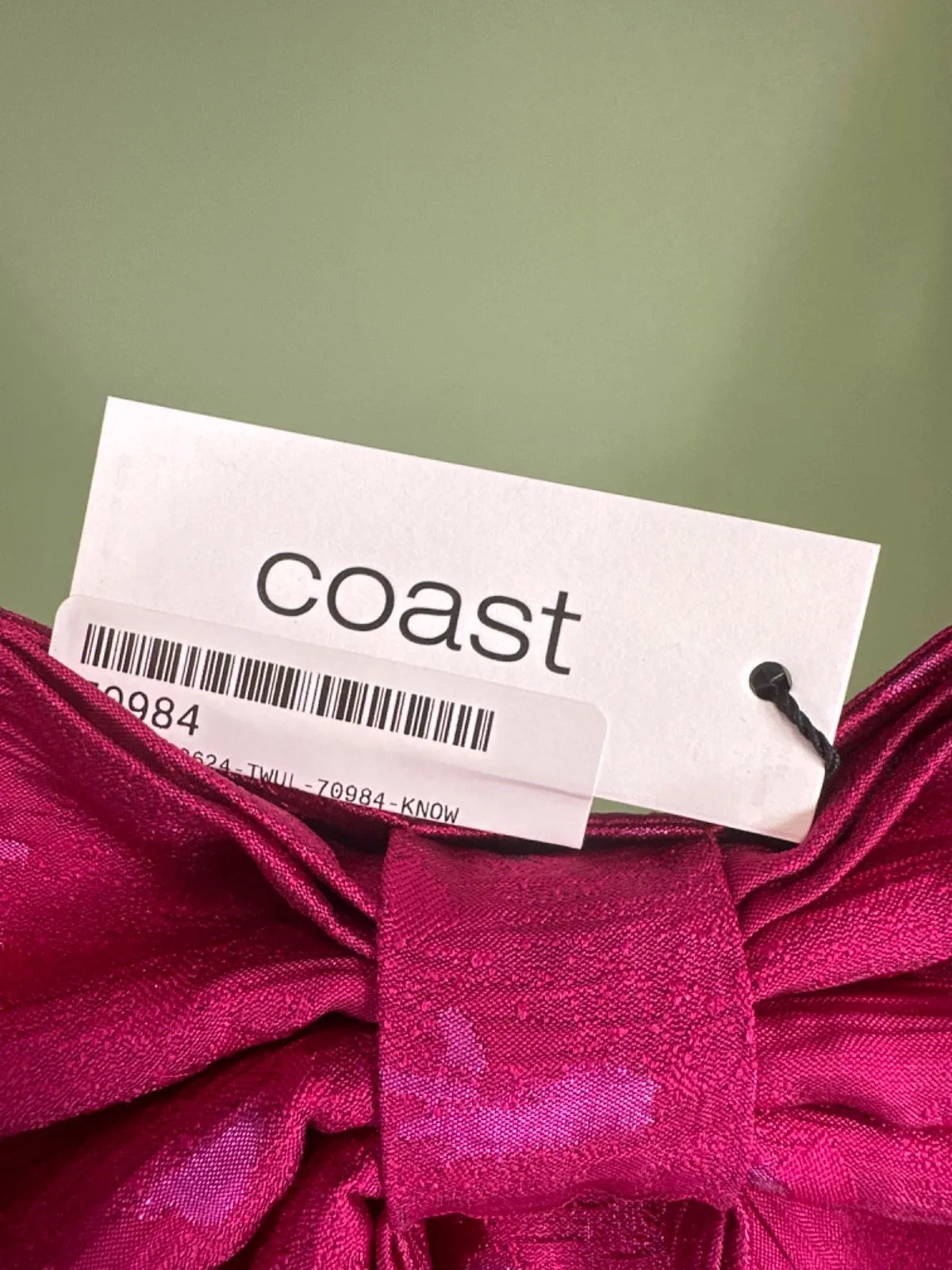 Coast Pink Petite Bow Front Jacquard Cami Midi Pencil Dress UK 10