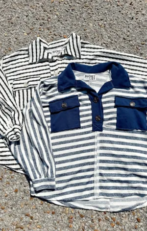 Collared Stripe Button Up