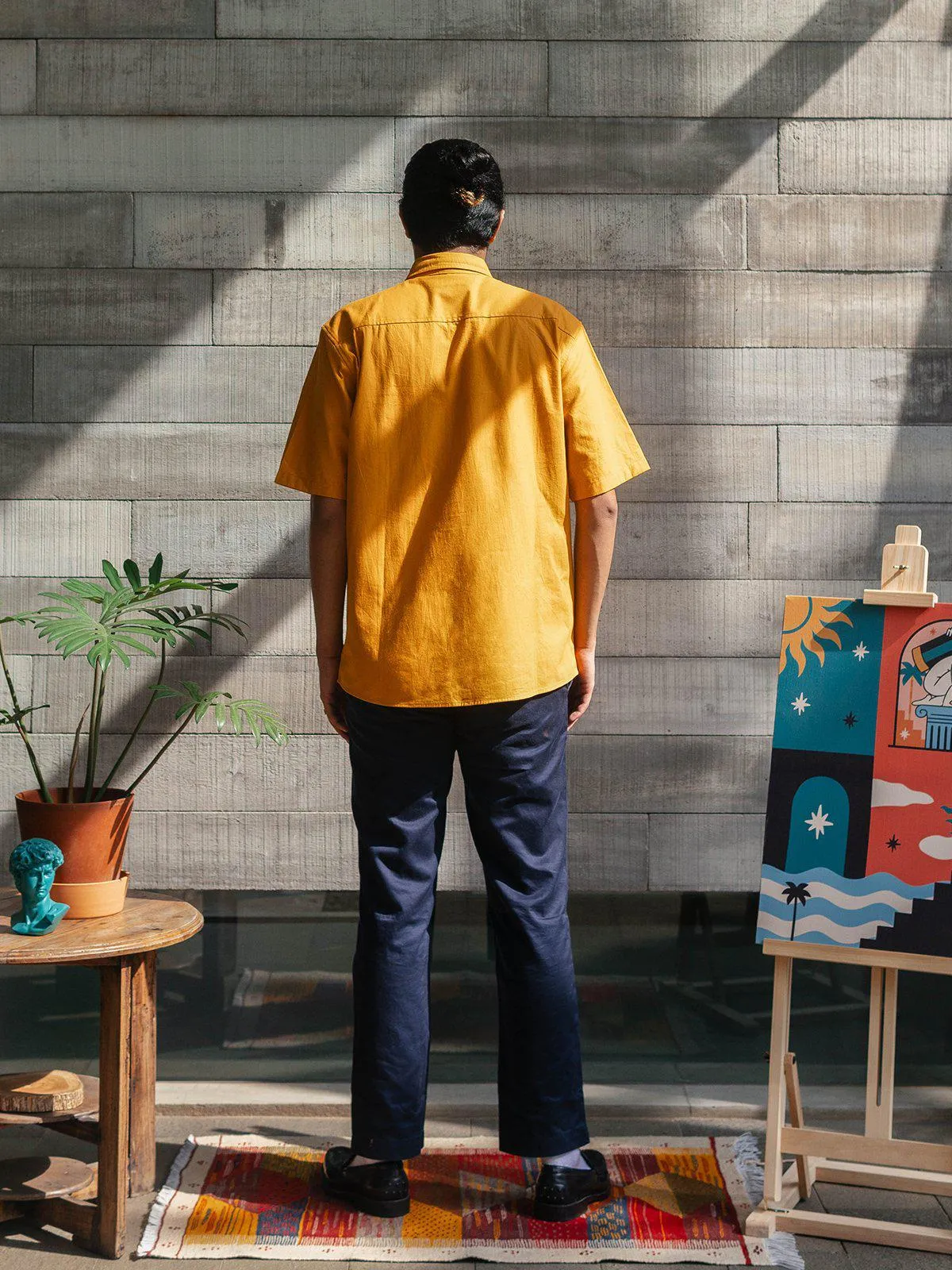 Contentment. Joy Mustard Linen Shirt