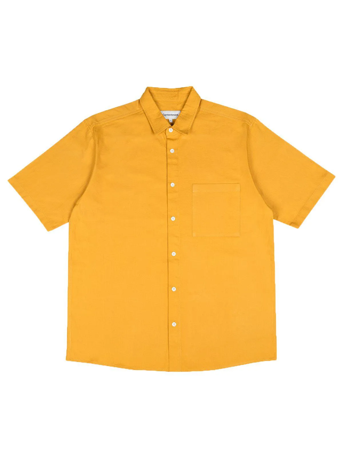 Contentment. Joy Mustard Linen Shirt