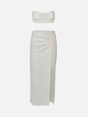 Corded Linen Suit - White
