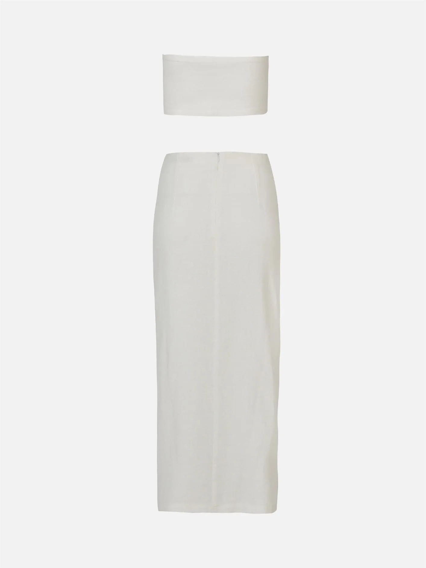 Corded Linen Suit - White