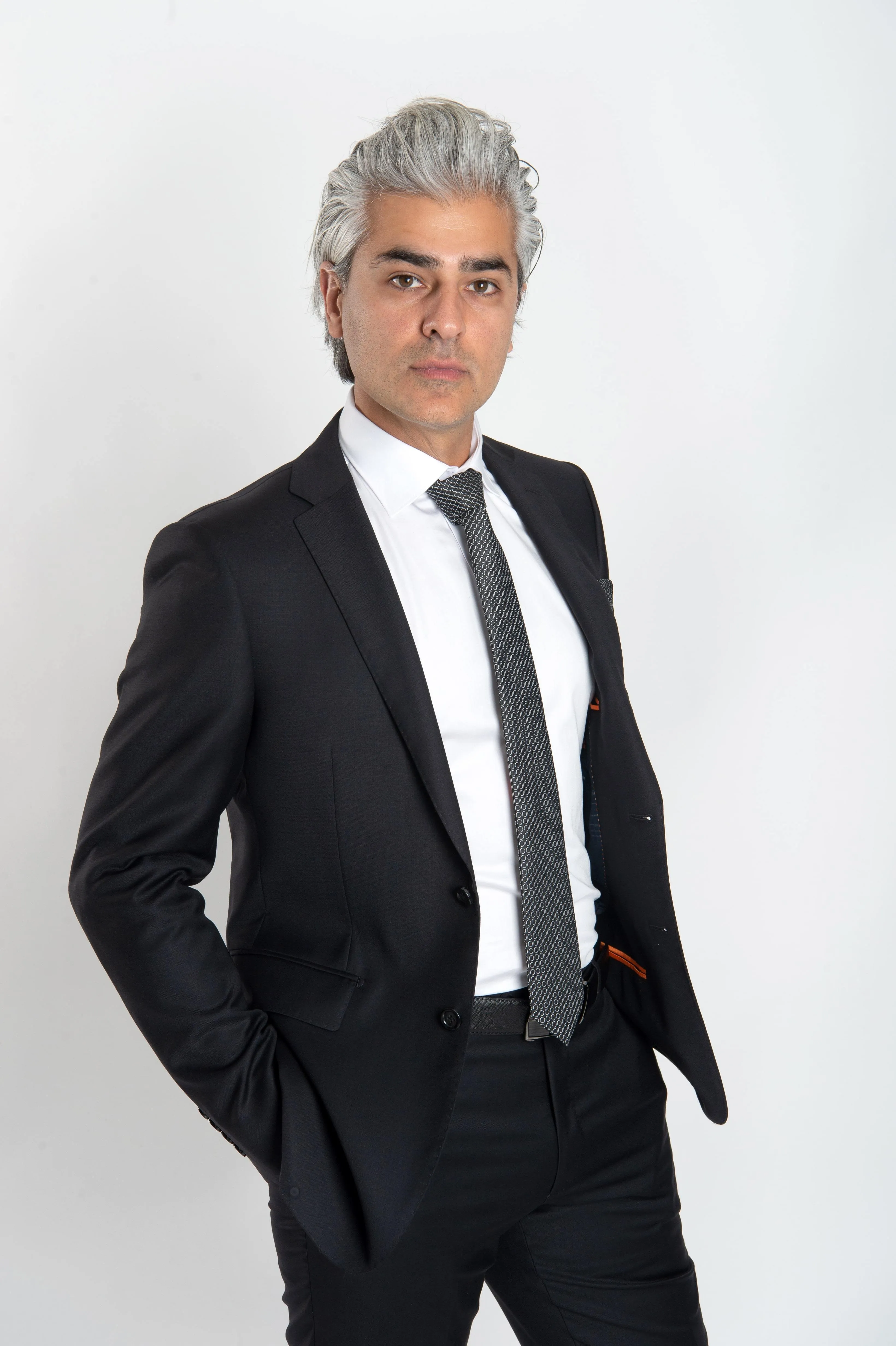 Cosiani Black Slim Fit Wool Cashmere Suit