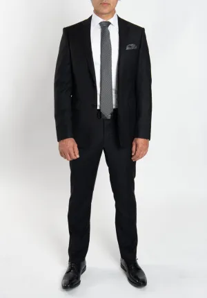 Cosiani Black Slim Fit Wool Cashmere Suit