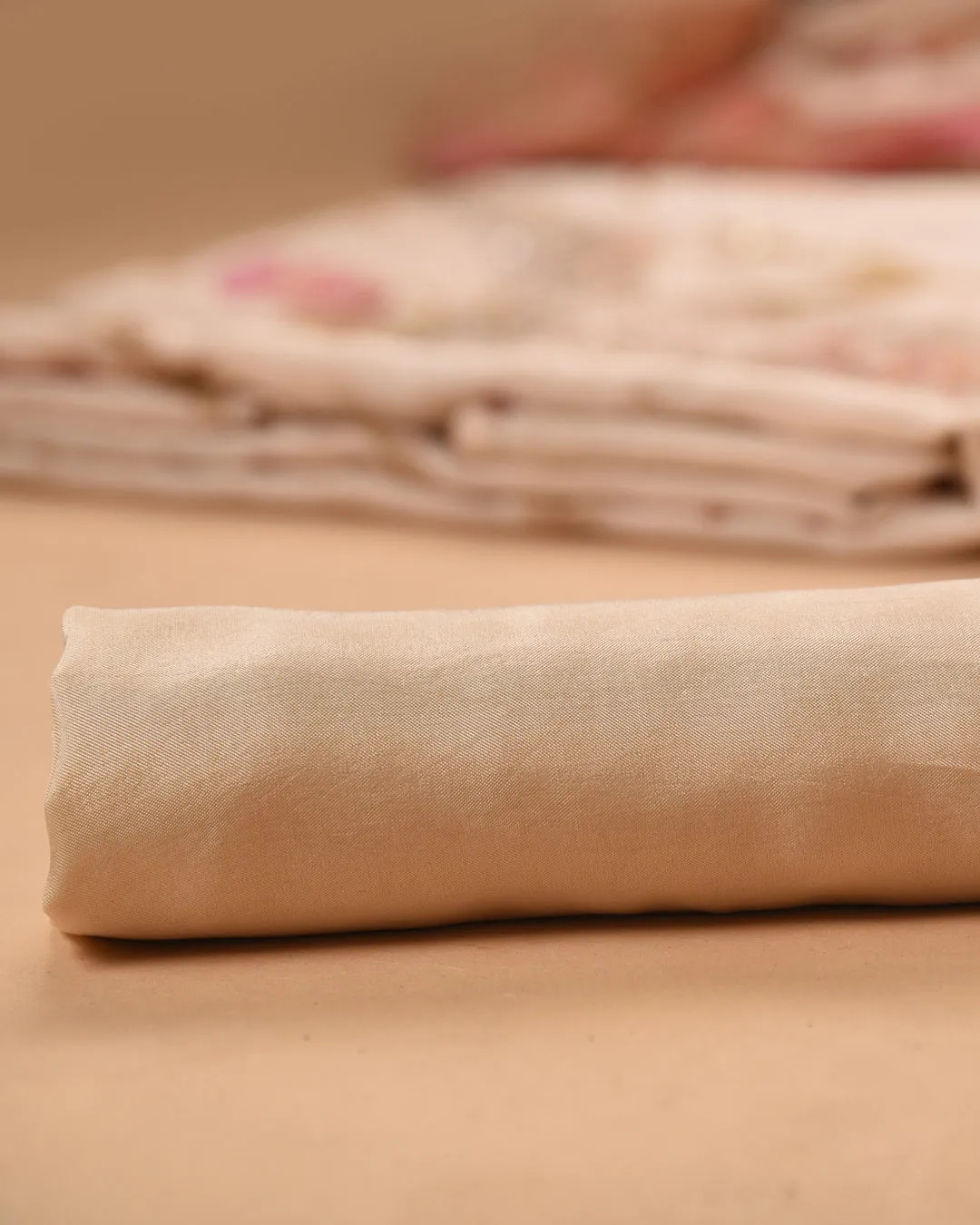 Cream Muslin Viscose Blend Printed With Embroidery Unstitched Suit Fabric Set With Muslin Dupatta