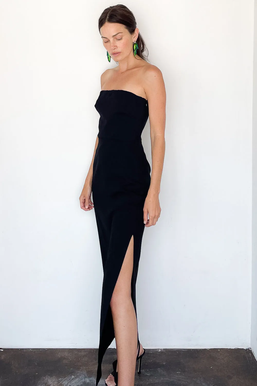 Crepe Strapless Dress