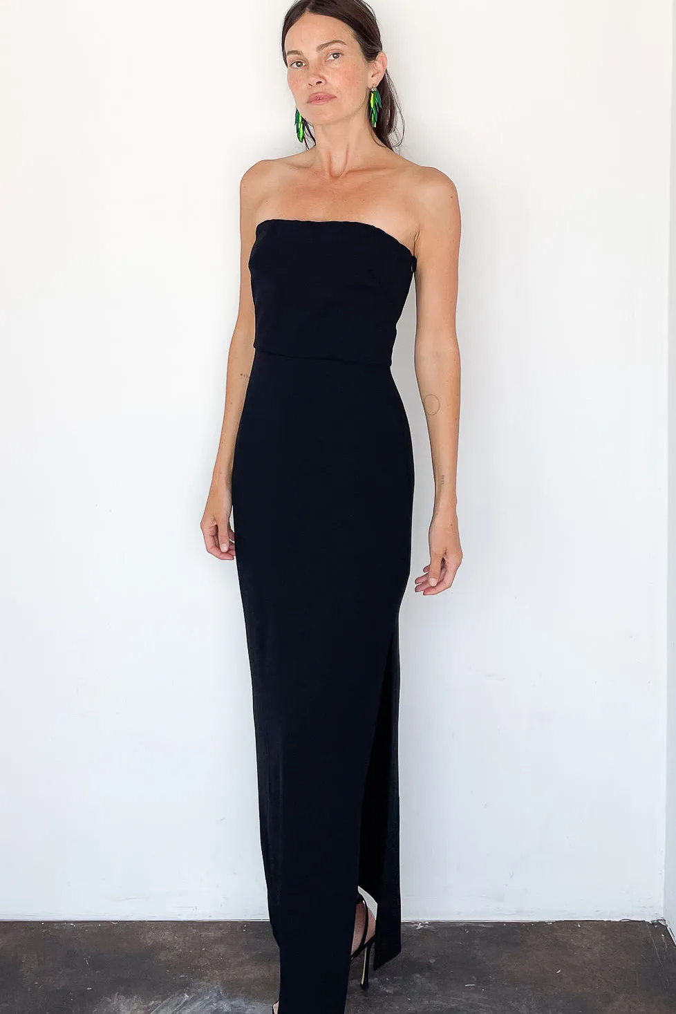 Crepe Strapless Dress