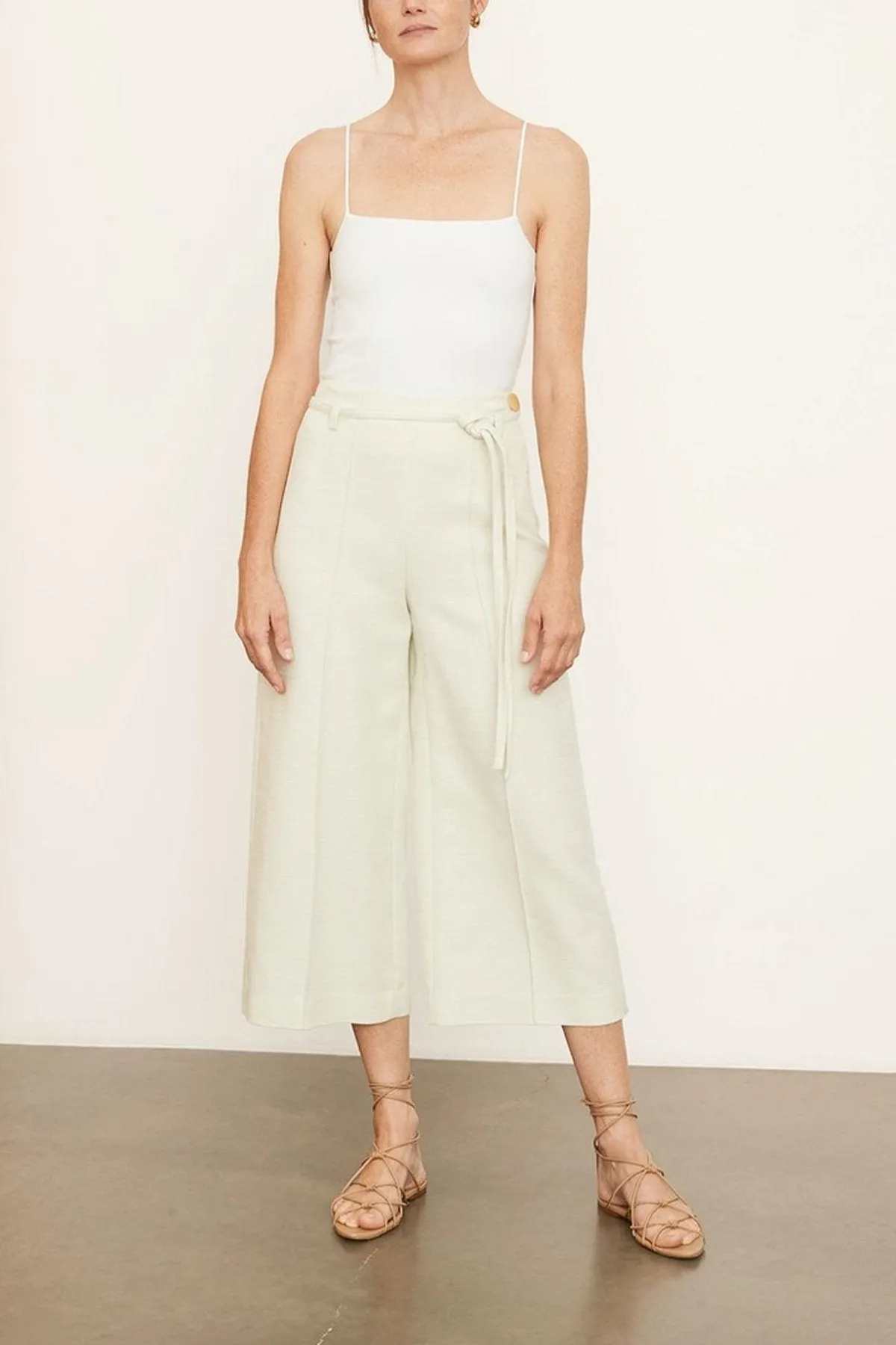 Cropped Panama Pant in Honeydew