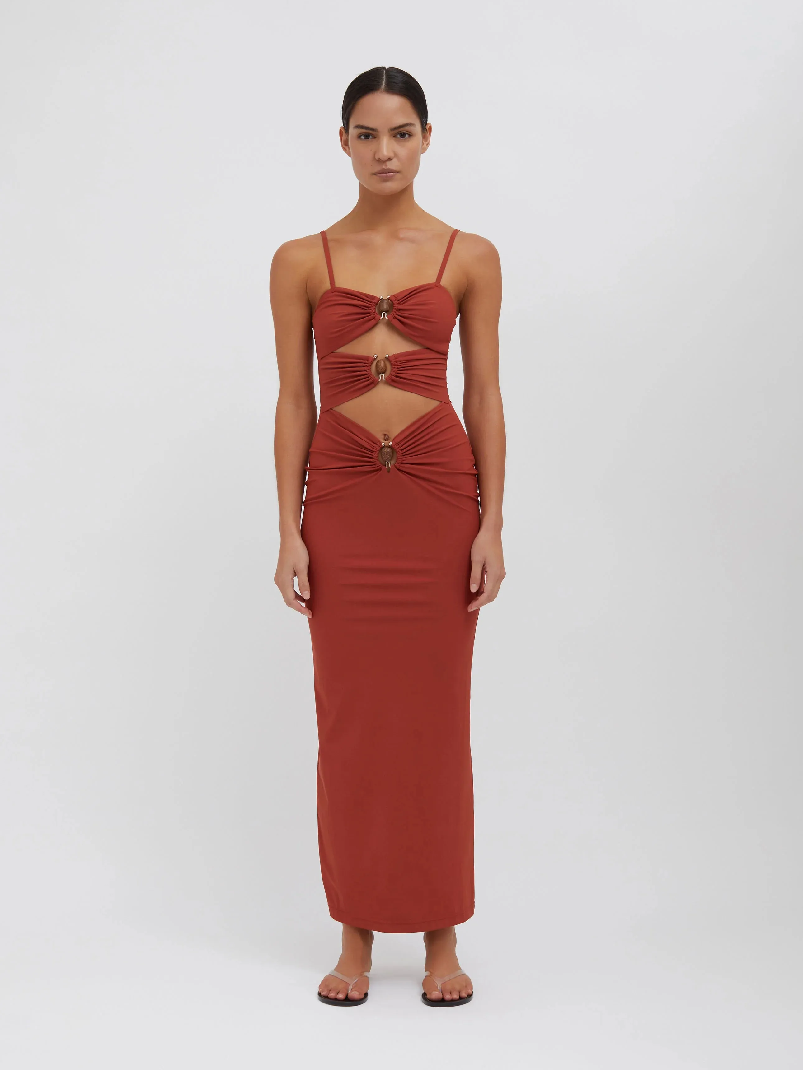 Crystal Orbit Column Dress - Brick
