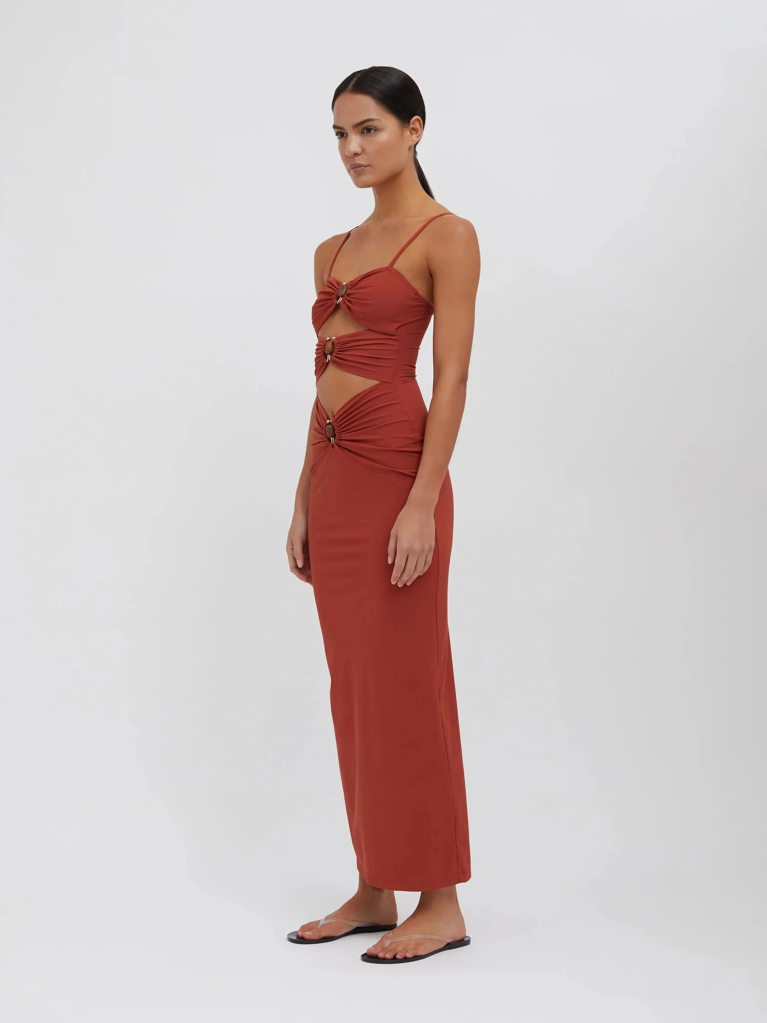 Crystal Orbit Column Dress - Brick